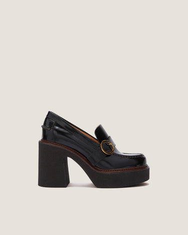 Gabriella Black Leather Platform Loafer - Odissì Studio USA