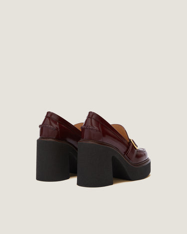 Gabriella Burgundy Leather Platform Loafer - Odissì Studio USA - 2