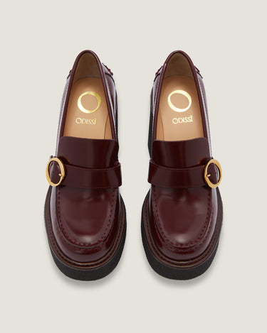 Gabriella Burgundy Leather Platform Loafer - Odissì Studio USA - 4