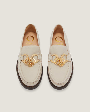 Jane White Grainy Goat Leather Loafer - Odissi Studio USA - 4