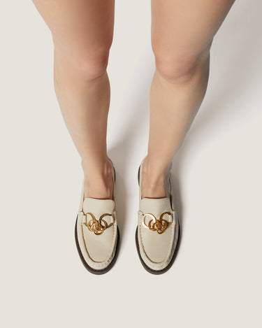 Jane White Grainy Goat Leather Loafer - Odissi Studio USA - 5