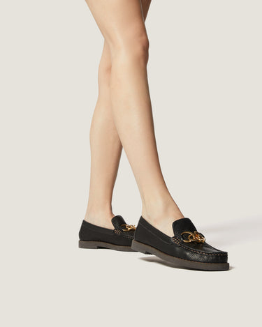 Jane Black Grainy Goat Leather Loafer - Odissi Studio USA - 5