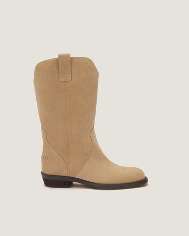 Frances Natural Soft Suede Cowboy Boot - Odissì Studio USA