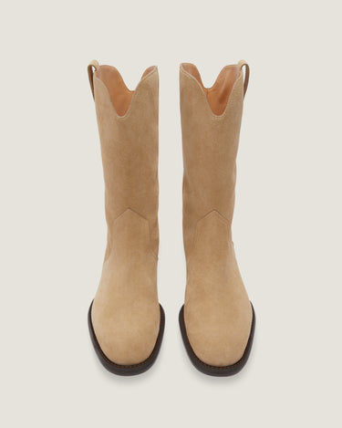 Frances Natural Soft Suede Cowboy Boot - Odissì Studio USA - 4