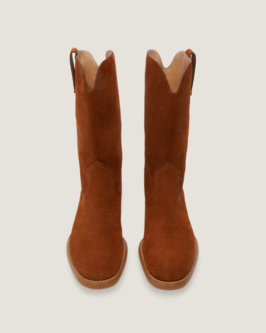 Frances Tan Soft Suede Cowboy Boot - Odissì Studio USA - 4