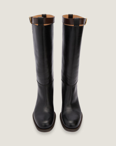 Emilie Black Leather Riding Boot - Odissì Studio USA - 4