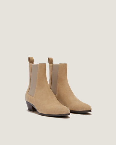 Ella Natural Suede Leather Bootie - Odissi Studio USA - 2