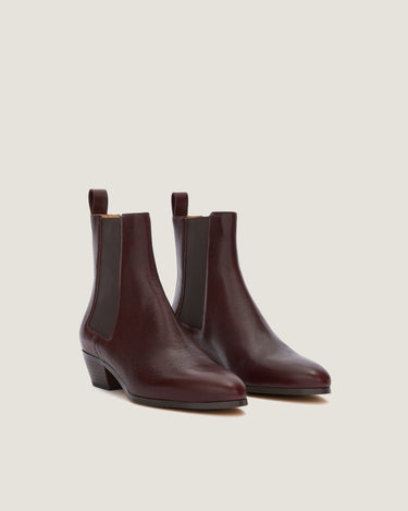 Ella Burgundy Leather Bootie - Odissi Studio USA - 2