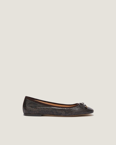 Lou Brown Python-effect Leather Ballerina - Odissi Studio USA