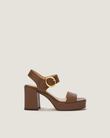 Brianne Tan Leather Platform Sandal - Odissi Studio USA