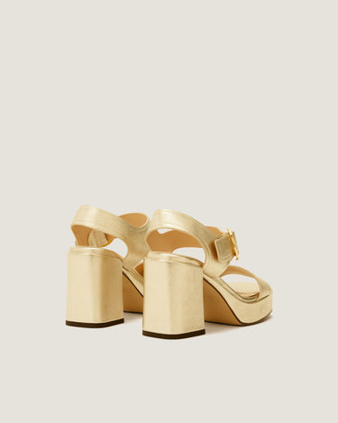 Brianne Gold Leather Platform Sandal - Odissì Studio USA - 2