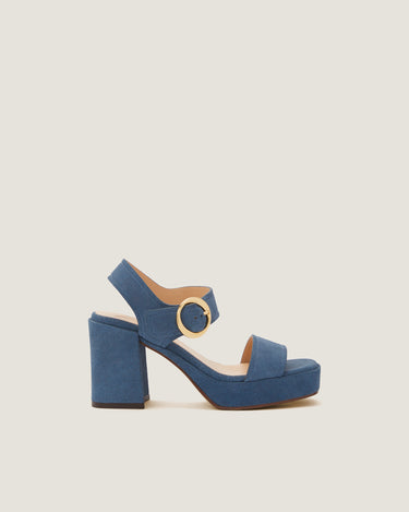 Brianne Jeans Suede Leather Platform Sandal - Odissì Studio USA