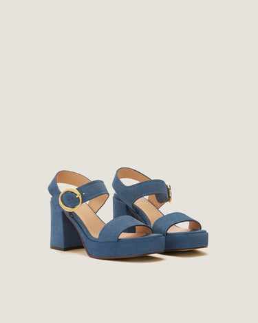 Brianne Jeans Suede Leather Platform Sandal - Odissì Studio USA - 2