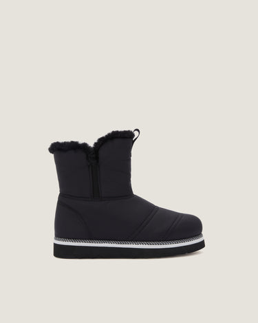 Rose Black Nylon Faux-Fur Lined Winter Boot - Odissì Studio USA