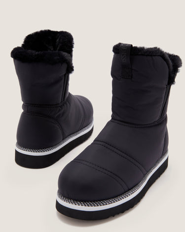 Rose Black Nylon Faux-Fur Lined Winter Boot - Odissì Studio USA - 3