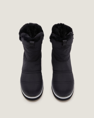 Rose Black Nylon Faux-Fur Lined Winter Boot - Odissì Studio USA - 4