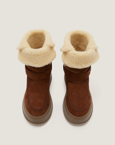 Suki Brown Suede Leather Winter Bootie - Odissì Studio USA - 4