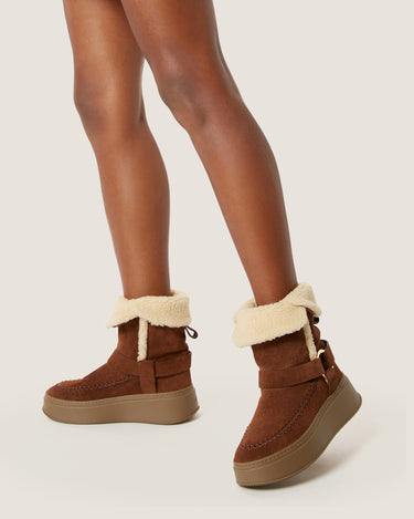 Suki Brown Suede Leather Winter Bootie - Odissì Studio USA - 5