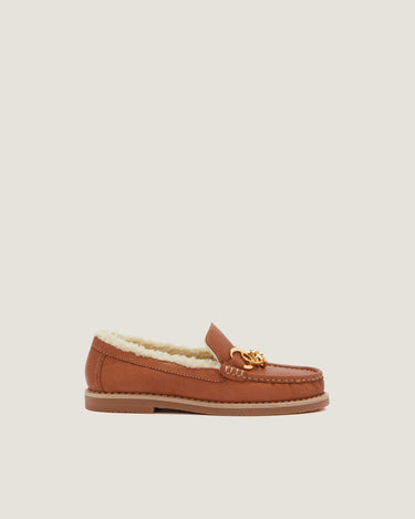 Jane Tan Faux-Fur Grainy Goat Leather Loafer - Odissi Studio USA