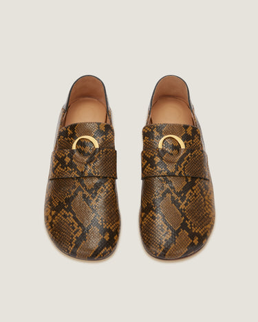 Kali Mustard Python-effect Leather Slipper - Odissì Studio USA - 4