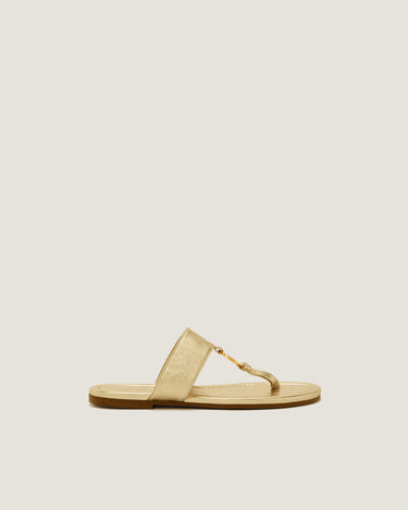 Olivia Gold Leather Thong Sandal - Odissì Studio USA