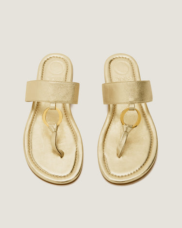 Olivia Gold Leather Thong Sandal - Odissì Studio USA - 4