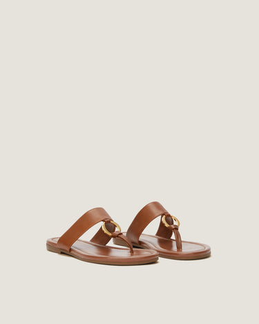 Olivia Tan Leather Thong Sandal - Odissì Studio USA - 2