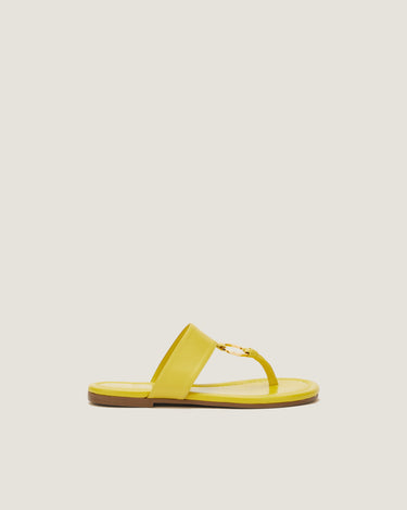 Olivia Yellow Leather Thong Sandal - Odissì Studio USA