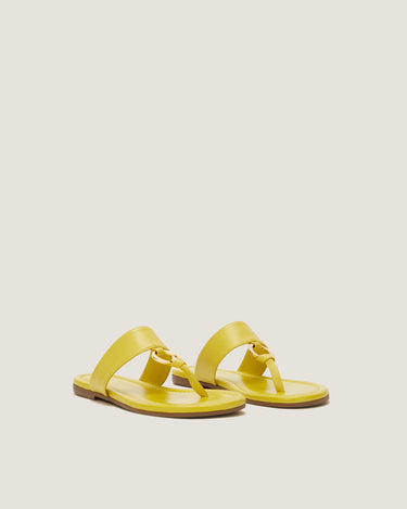 Olivia Yellow Leather Thong Sandal - Odissì Studio USA - 2