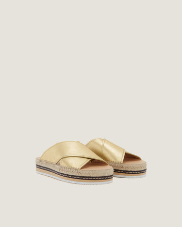 Lily Gold Leather Criss Cross Espadrille - Odissì Studio USA - 2