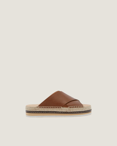 Lily Tan Leather Criss Cross Espadrille - Odissì Studio USA