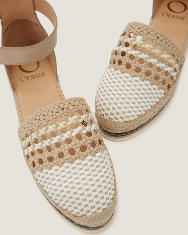 Lily White and Natural Braided Flat Espadrille - Odissì Studio USA - 3