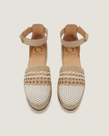 Lily White and Natural Braided Flat Espadrille - Odissì Studio USA - 4