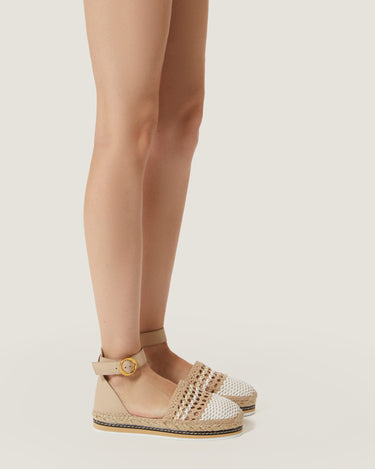 Lily White and Natural Braided Flat Espadrille - Odissì Studio USA - 5