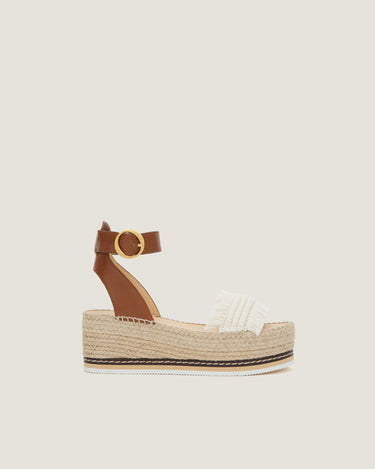 Lily Natural Cotton Fringes Mid Wedge Espadrille - Odissì Studio USA