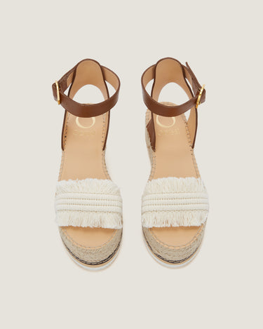 Lily Natural Cotton Fringes Mid Wedge Espadrille - Odissì Studio USA - 4