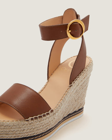 Lily Tan Leather High Wedge Espadrille - Odissì Studio USA - 3