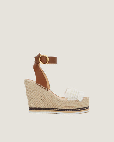 Lily Natural Cotton Fringes High Wedge Espadrille - Odissì Studio USA