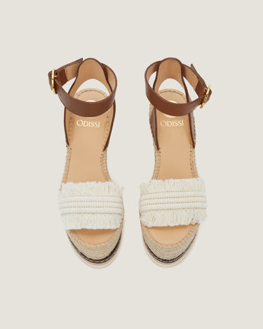 Lily Natural Cotton Fringes High Wedge Espadrille - Odissì Studio USA - 4