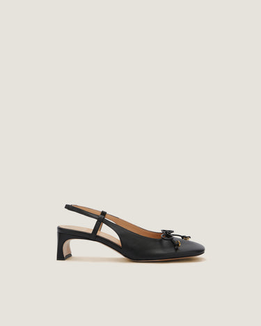 Alice Black Leather Slingback - Odissì Studio USA