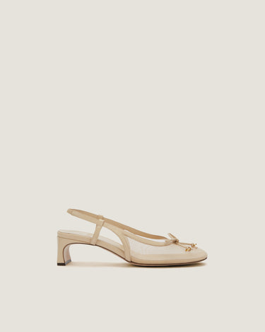 Alice Natural Fabric Mesh Slingback - Odissì Studio USA