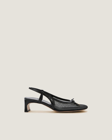 Alice Black Fabric Mesh Slingback - Odissì Studio USA