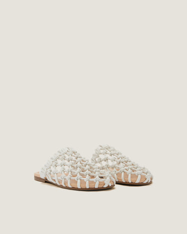 Nour White Soft Braided Slipper - Odissì Studio USA - 2