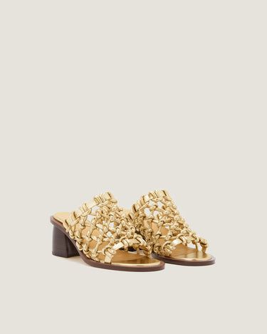 Nour Gold Soft Braided Heel Sandal - Odissì Studio USA - 2